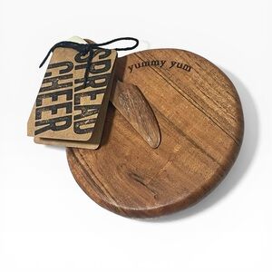 Demdaco Holiday Mini Wood Serving Charcuterie Board Spreader Yummy Yum Decor New